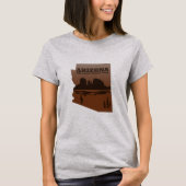 Arizona Karte Landschaft Grand Canyon T-Shirt (Vorderseite)