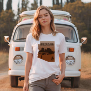 Arizona Karte Landschaft Grand Canyon T-Shirt