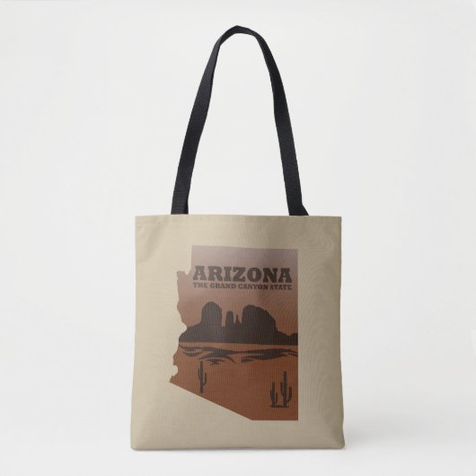 Arizona Karte Landschaft Grand Canyon Tasche (Vorderseite)