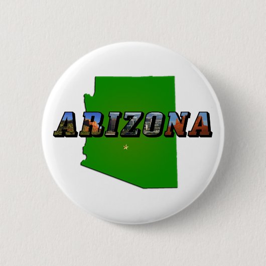 Arizona-Karte und Bildtext Button (Vorderseite)