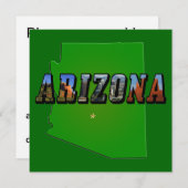 Arizona-Karte und Bildtext Einladung (Vorne/Hinten)