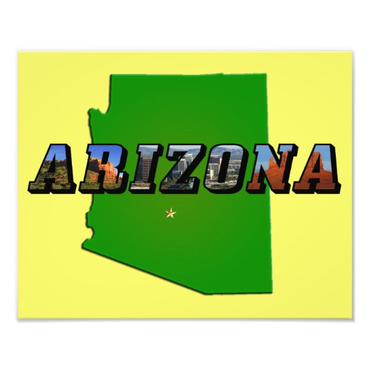 Arizona-Karte und Bildtext Fotodruck (Vorne)