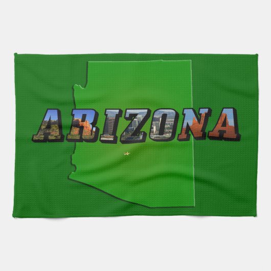 Arizona-Karte und Bildtext Handtuch (Horizontal)