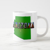 Arizona-Karte und Bildtext Jumbo-Tasse (Rechts)