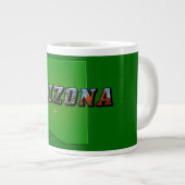 Arizona-Karte und Bildtext Jumbo-Tasse (Vorderseite Rechts)