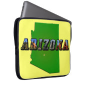 Arizona-Karte und Bildtext Laptopschutzhülle (Vorne Rechts)