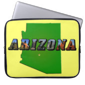 Arizona-Karte und Bildtext Laptopschutzhülle (Vorderseite)