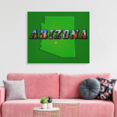 Arizona-Karte und Bildtext Leinwanddruck (Insitu (Wohnzimmer))