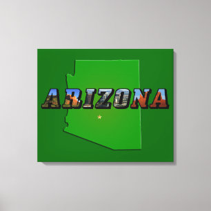 Arizona Karte und Bildtext Leinwanddruck