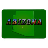 Arizona-Karte und Bildtext Magnet (Horizontal)