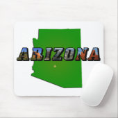 Arizona-Karte und Bildtext Mousepad (Mit Mouse)