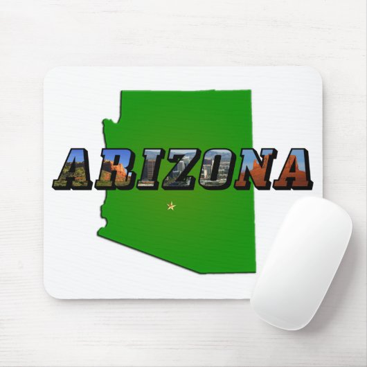 Arizona-Karte und Bildtext Mousepad (Mit Mouse)
