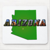 Arizona-Karte und Bildtext Mousepad (Vorne)