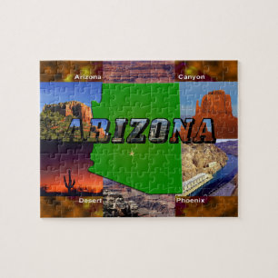 Arizona Karte und Bildtext Puzzle