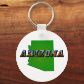 Arizona-Karte und Bildtext Schlüsselanhänger (Vorderseite)