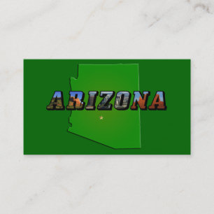 Arizona-Karte und Bildtext Visitenkarte