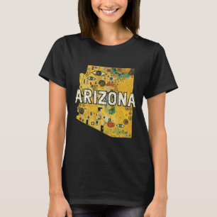 Arizona Karte und Text T-Shirt