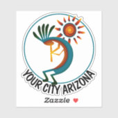Arizona Kokopelli mit Sun Custom 4" Vinyl Sticker (Blatt)