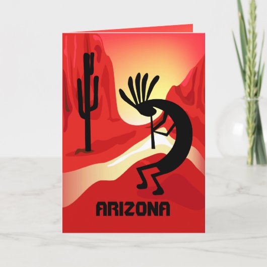 Arizona Kokopelli Sunset Grußkarte Karte (Vorderseite)
