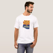 Arizona-Kontur-Karte Gestapft Arizona-Staatsflagge T-Shirt (Vorne ganz)