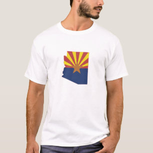 Arizona-Kontur-Karte Gestapft Arizona-Staatsflagge T-Shirt