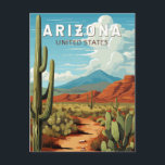 Arizona Kunstvoll wandern Vintag Postkarte<br><div class="desc">Arizona Retro Vektor Reise Design. Diese Retro-Art Reisen,  mit ihrer Mischung aus kühnen Farben und Vintagem Reiz,  ist so konzipiert,  dass sie ein Gefühl von Abenteuer inspiriere.</div>