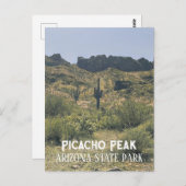 Arizona Landschaft Saguaro Cactus Picacho Postkarte (Vorne/Hinten)