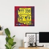 Arizona License Plate Karte Poster (Heimbüro)