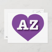 Arizona Lila Herz - I Liebe AZ Postkarte (Vorne/Hinten)