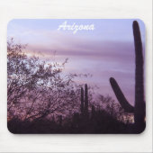 Arizona Lila Sunset & Saguaros Mousepad (Vorne)