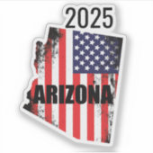Arizona Map American Flag Freedom 2025 Aufkleber (Vorderseite)