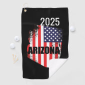 Arizona Map American Flag Freedom 2025 Golfhandtuch (Insitu)