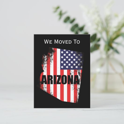 Arizona Map American Flag Freedving Ankündigungspostkarte (Stehend Vorderseite)