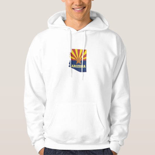 Arizona Map Shaped Arizonan State Flag Yellow Blue Hoodie (Vorderseite)