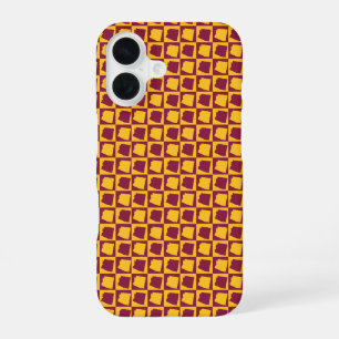 Arizona Marone Gold geometrisches Muster iPhone 16 Hülle