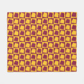 Arizona Maroon and Gold Check Pattern Fleecedecke (Vorderseite (Horizontal))
