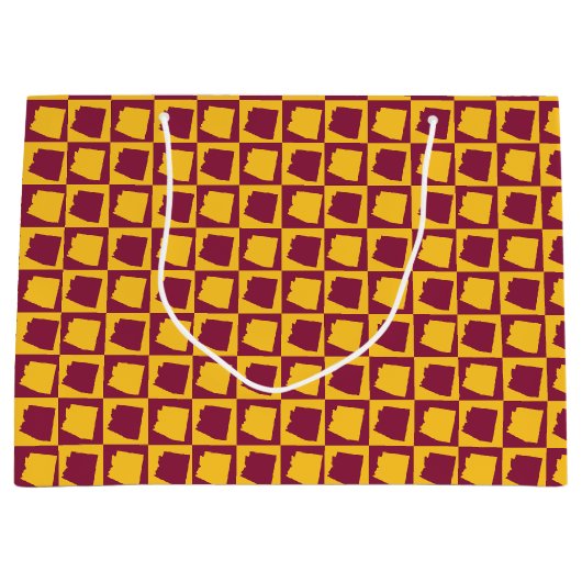 Arizona Maroon and Gold Checker Pattern Große Geschenktüte (Vorderseite)