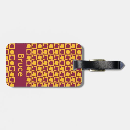 Arizona Maroon and Gold Pattern Personalize Gepäckanhänger (Rückseite horizontal)