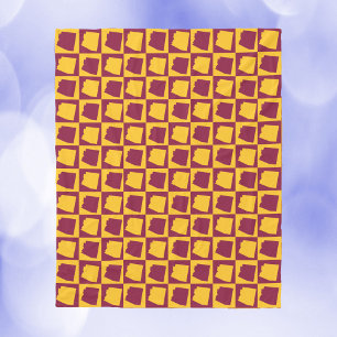 Arizona Maroon und Gold Karomuster Fleecedecke