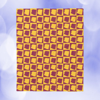 Arizona Maroon und Gold Karomuster Fleecedecke