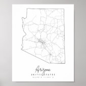 Arizona Minimal Street Map Poster (Vorne)