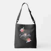 Arizona Monogram Staat Aquarell Floral & Herz Tragetaschen Mit Langen Trägern (Rückseite)