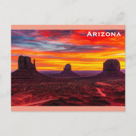 Arizona Monument Valle Sunset Foto Postkarte