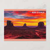 Arizona Monument Valle Sunset Foto Postkarte (Vorderseite)
