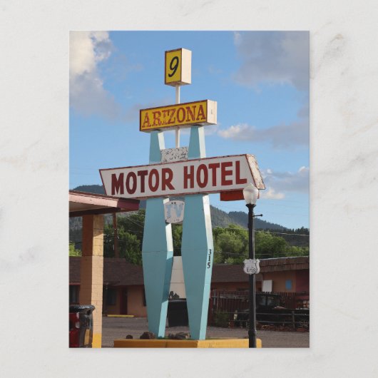 Arizona Motor Hotel auf Route 66 Postkarte (Vorderseite)