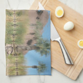 Arizona Mountain Water Reflection Foto Geschirrtuch (Viertel Falte)