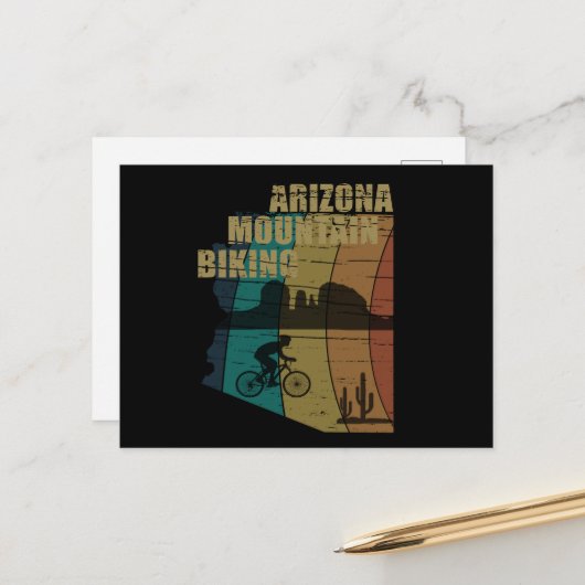 Arizona Mountainbike Vintag Postkarte (Vorderseite/Rückseite Beispiel)