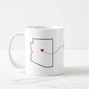 Arizona nach Kalifornien - Heart2Heart Coffee Tass Kaffeetasse