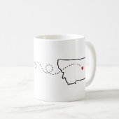 Arizona nach Montana - Heart2Heart Coffee Tasse (VorderseiteRechts)