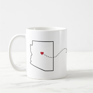 Arizona nach North Carolina - Heart2Heart Coffee T Kaffeetasse